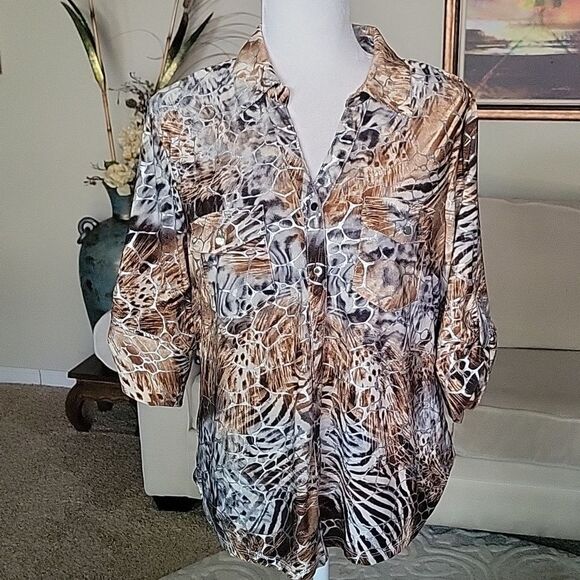 Cathy Women's Button Down Blouse - Picture 1 of 10